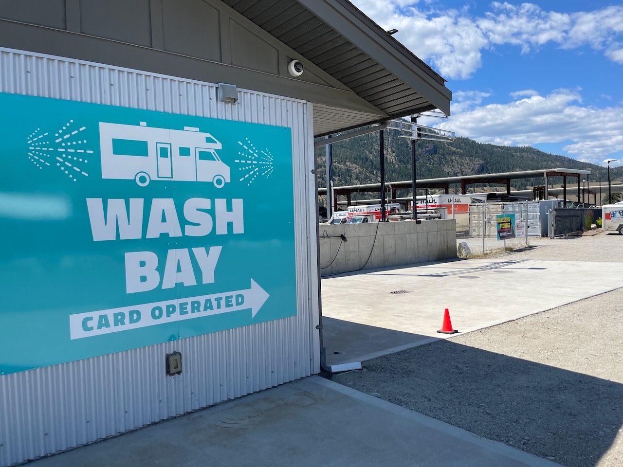 Sign showing a card operated car wash